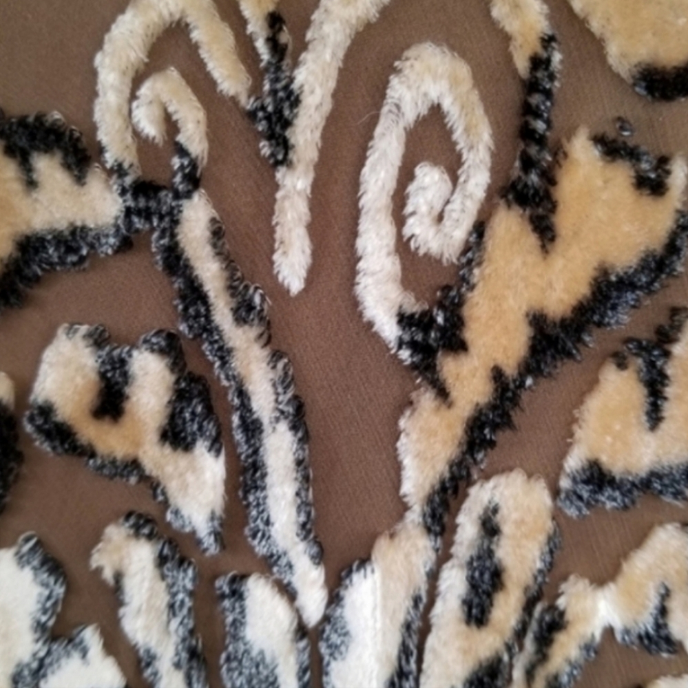Marian Clayden Neiman Marcus Dress Cut Silk & Velvet Burnout Maxi Tan Size M - Picture 7 of 17